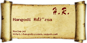 Hangodi Rózsa névjegykártya